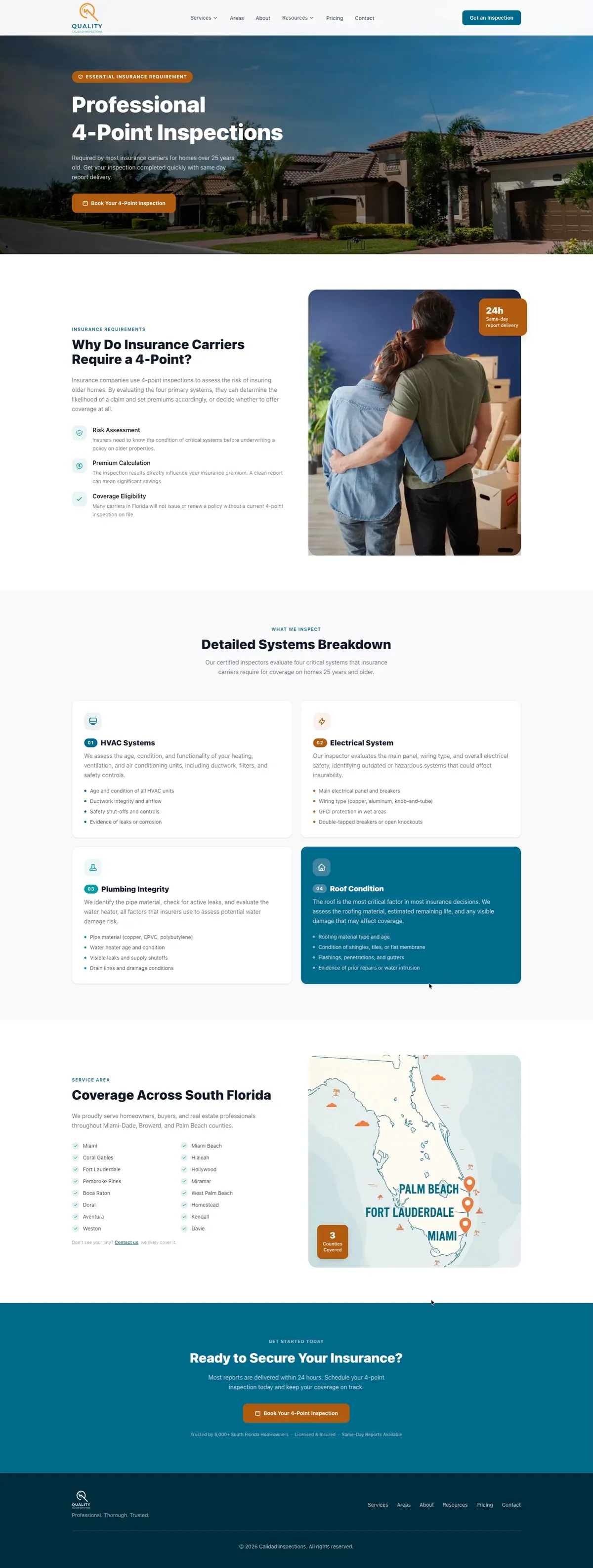 4-Point inspection page, explaining the systems assessed and the coverage area