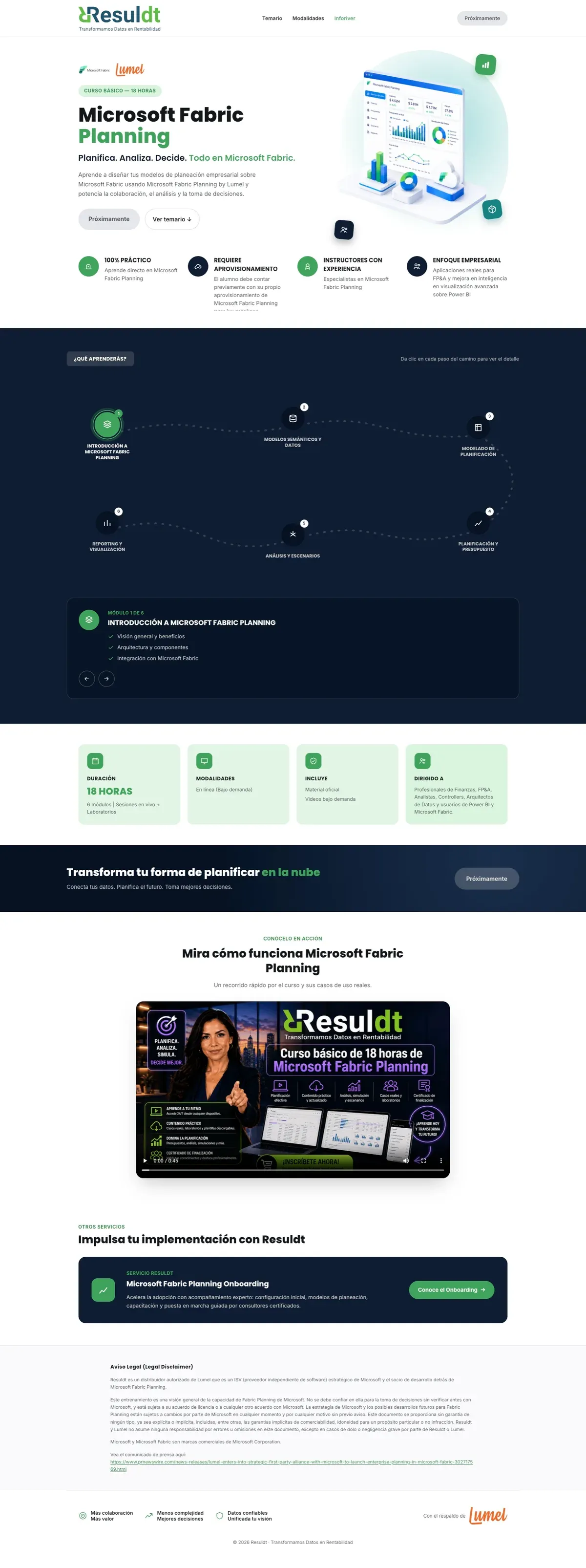 Course page with its syllabus and modules